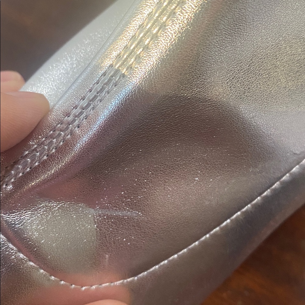 NWT Abound Erinn Metallic Silver Pointed Toe Jitten Heel Ankle Sock Booties 8.5 - Picture 6 of 6
